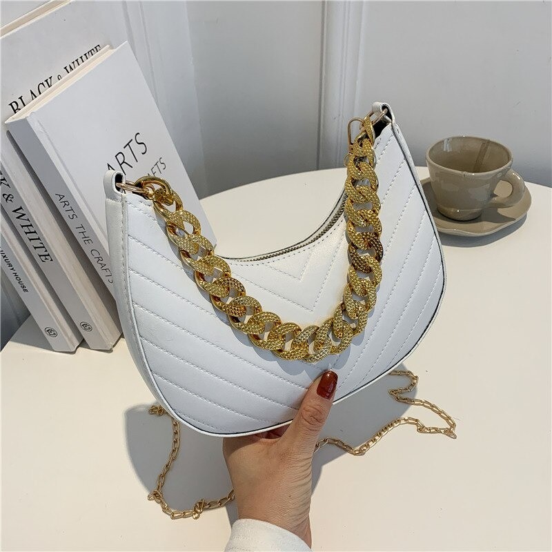 Luxurious shoulder small bag - double chain strapsHandbags