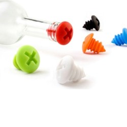 Wine bottle stopper - silicone caps - screw shaped - 5 piecesBar supply