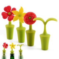 Wine bottle stopper - silicone - flowers shapedBar supply