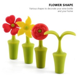 Wine bottle stopper - silicone - flowers shapedBar supply