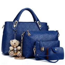Fashionable leather bags - big handbag / shoulder bag / clutch bag / wallet - 4 pieces setSets