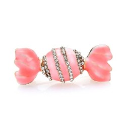 Sweet candy shaped brooch - with rhinestonesBrooches