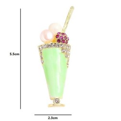Ice cream shaped brooch - with pearls / crystalsBrooches