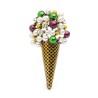 Ice cream shaped brooch - with colorful pearls / crystalsBrooches