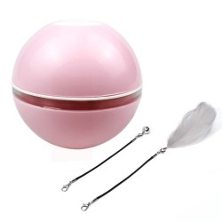 Interactive toy for dogs / cats - ball with light / sound / feather - USBToys