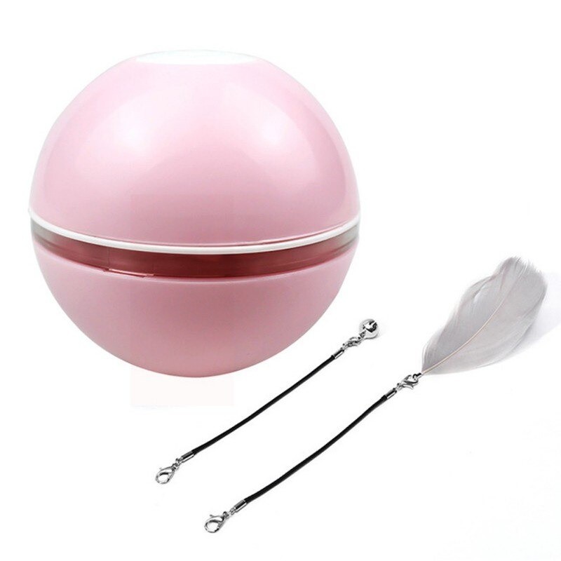 Interactive toy for dogs / cats - ball with light / sound / feather - USBToys