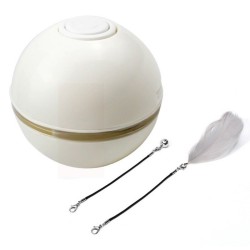 Interactive toy for dogs / cats - ball with light / sound / feather - USBToys