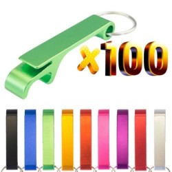 Aluminium can / bottle opener - with keyring - free customized engraving - 100 piecesBar supply