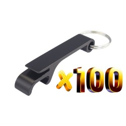Aluminium can / bottle opener - with keyring - free customized engraving - 100 piecesBar supply