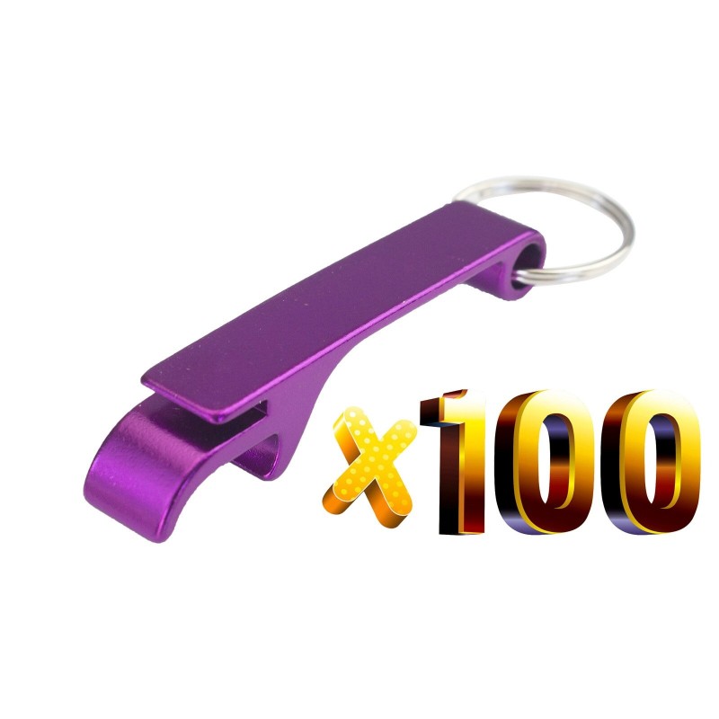 Aluminium can / bottle opener - with keyring - free customized engraving - 100 piecesBar supply