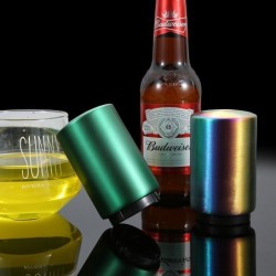 Automatic beer bottle opener - magnetic - push down - stainless steelBar supply