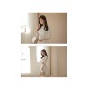 Warm elegant dress - with lace sleeves - whiteDresses