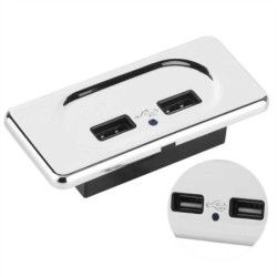 Dual USB charger - socket outlet - with blue LED indicator - for car / caravan - 5V/3.1AInterior accessories