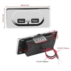 Dual USB charger - socket outlet - with blue LED indicator - for car / caravan - 5V/3.1AInterior accessories