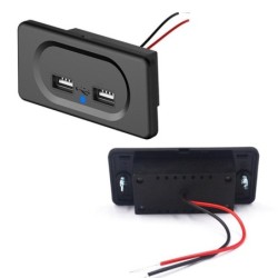 Car charger - dual USB ports - socket with blue LED indicator - DC5V/3.1A - 12VInterior accessories