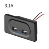 Car charger - dual USB ports - socket with blue LED indicator - DC5V/3.1A - 12VInterior accessories