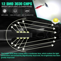 Car fog / DRL light - LED bulb - H3 - DC12V 3030 SMD 6000K white - 2 piecesDaytime Running Lights (DRL)