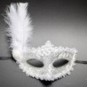 Sexy Venetian lace eye mask - with feathers / crystalMasks