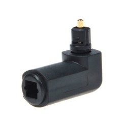 Digital optical audio cable - adapter - male to female - 90 degree right angle - 360 rotatable - for Toslink optical cableCables