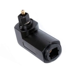 Digital optical audio cable - adapter - male to female - 90 degree right angle - 360 rotatable - for Toslink optical cableCables