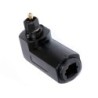 Digital optical audio cable - adapter - male to female - 90 degree right angle - 360 rotatable - for Toslink optical cableCables