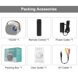 AAO YG230 - mini projector - 1080P - WiFi - multi screen - with speakerProjectors