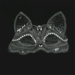 Luxurious Venetian eye mask - lace / glitter / sequins - cat eye - Halloween / masqueradesMasks