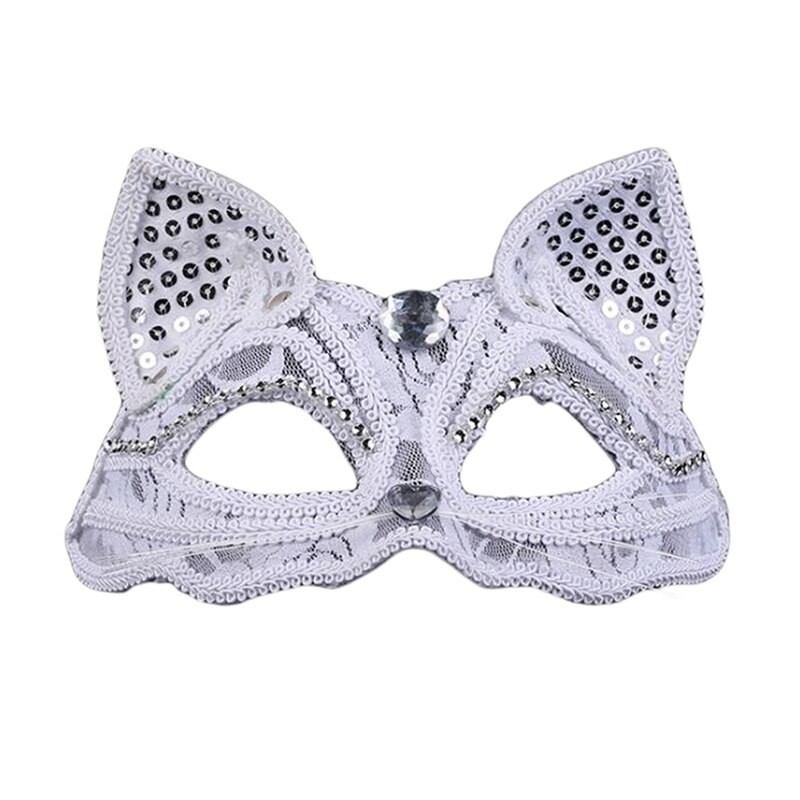 Luxurious Venetian eye mask - lace / glitter / sequins - cat eye - Halloween / masqueradesMasks