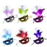 Sexy Venetian eye mask - with feathers / luminous LED - masquerade / HalloweenMasks