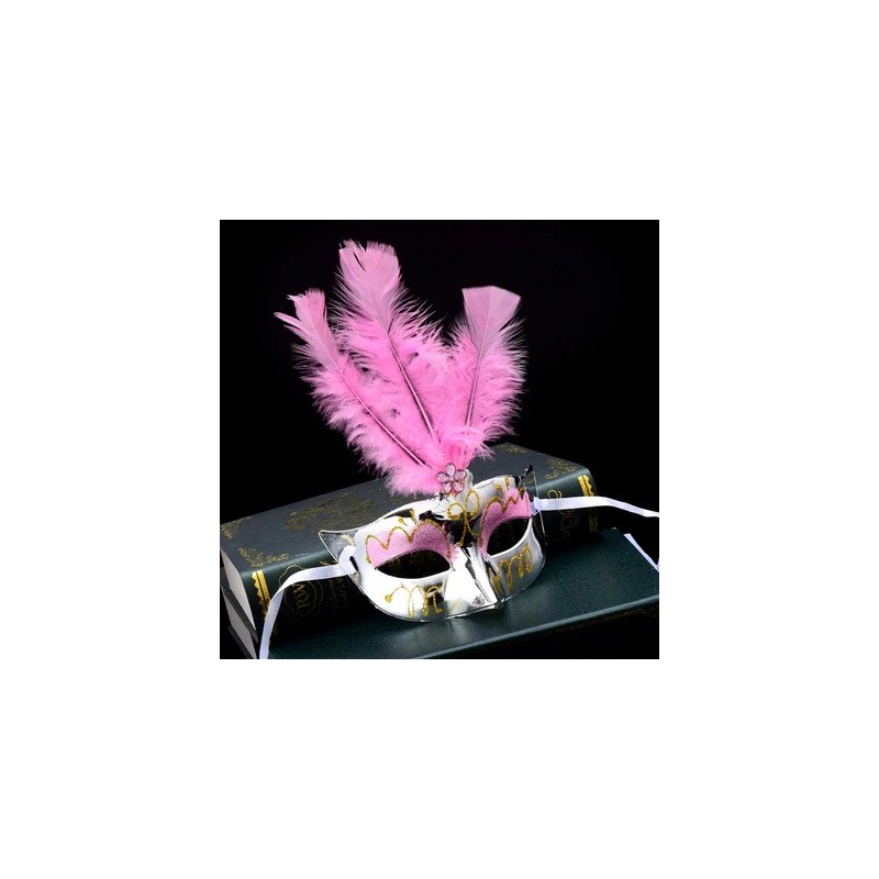 Fashionable Venetian eye mask - with feathers - sexy fox - masquerades / HalloweenMasks