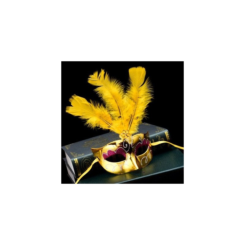 Fashionable Venetian eye mask - with feathers - sexy fox - masquerades / HalloweenMasks