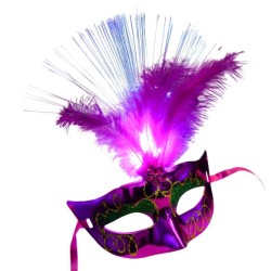 Sexy Venetian eye mask - with feathers / luminous LED - masquerade / HalloweenMasks