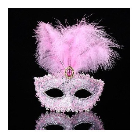 Sexy Venetian eye mask - feathers / lace / crystal - Halloween / masqueradeMasks