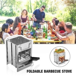 Foldable BBQ stove - wood burning - stainless steelBBQ