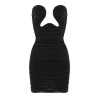 Sexy mini dress - strapless - sleeveless - draped designDresses