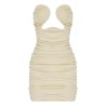 Sexy mini dress - strapless - sleeveless - draped designDresses