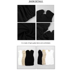 Sexy mini dress - strapless - sleeveless - draped designDresses