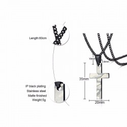 Pendant with a camouflage cross - stainless steel necklaceNecklaces