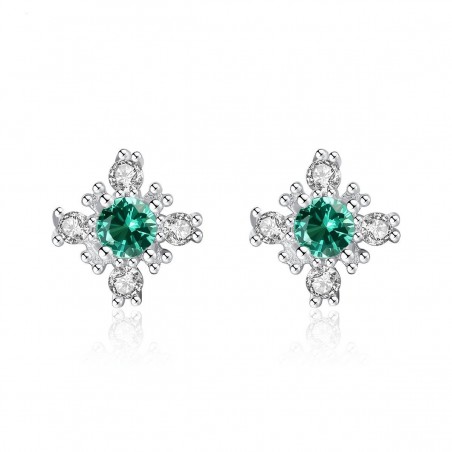 Snowflake earrings with crystal - 925 sterling silverEarrings