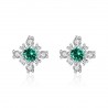 Snowflake earrings with crystal - 925 sterling silverEarrings