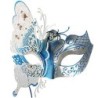 Metal Venetian eye mask - hollow out butterfly - crystals - laser cut - masquerades / carnivalsMasks