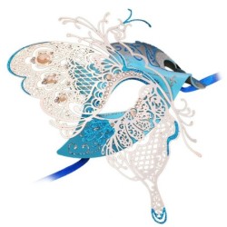 Metal Venetian eye mask - hollow out butterfly - crystals - laser cut - masquerades / carnivalsMasks