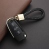 Woven braided leather keychain - detachable - rotatable metal buckleKeyrings