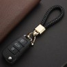 Woven braided leather keychain - detachable - rotatable metal buckleKeyrings