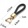 Woven braided leather keychain - detachable - rotatable metal buckleKeyrings