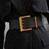 Retro elastic wide belt - leather - gold buckleBelts