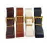 Retro elastic wide belt - leather - gold buckleBelts