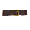 Retro elastic wide belt - leather - gold buckleBelts