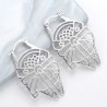 Trendy silver round earrings - hollow out - millennium starEarrings