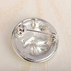 Round midwife's brooch - with crystals - coin shaped - unborn babyBrooches